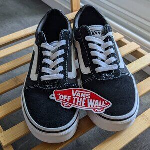 NEW Vans Ward Womens Suede Sneaker Black White